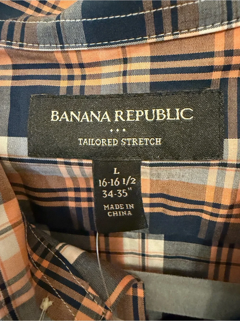 Banana Republic Tailored Stretch Plaid Shirt NWT Large